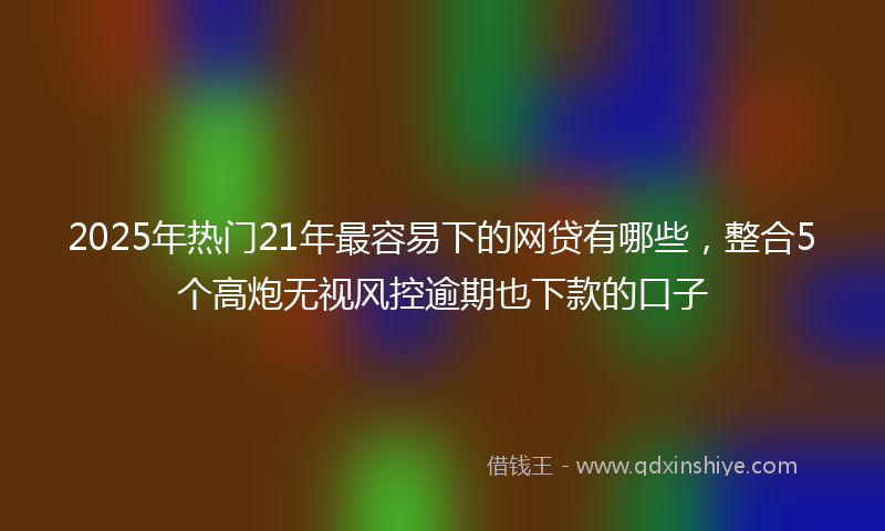 2025年热门21年最容易下的网贷有哪些，整合5个高炮无视风控逾期也下款的口子