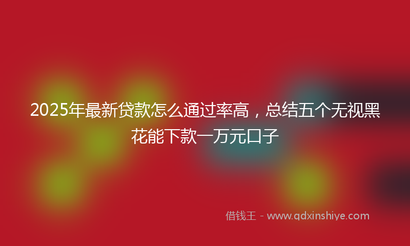 2025年最新贷款怎么通过率高，总结五个无视黑花能下款一万元口子