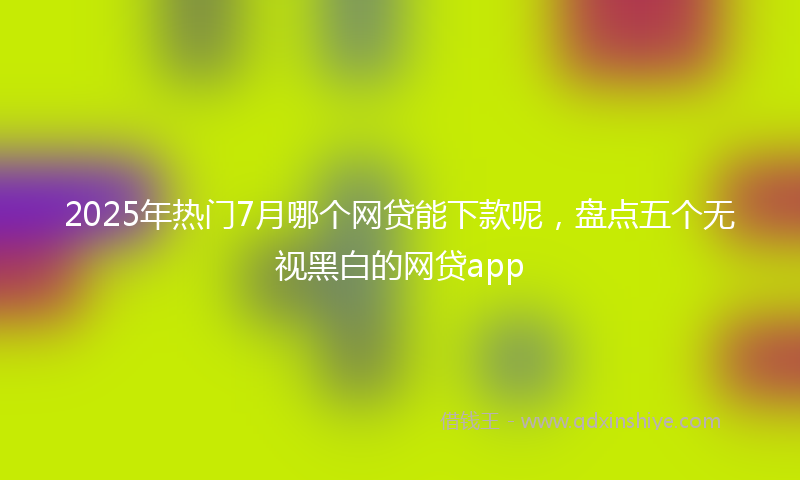 2025年热门7月哪个网贷能下款呢，盘点五个无视黑白的网贷app