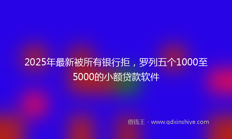 2025年最新被所有银行拒，罗列五个1000至5000的小额贷款软件