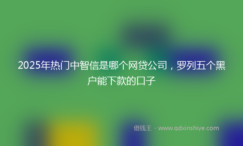 2025年热门中智信是哪个网贷公司，罗列五个黑户能下款的口子