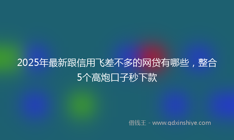 2025年最新跟信用飞差不多的网贷有哪些，整合5个高炮口子秒下款