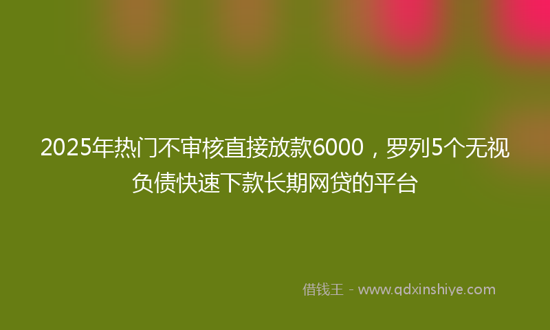 2025年热门不审核直接放款6000，罗列5个无视负债快速下款长期网贷的平台