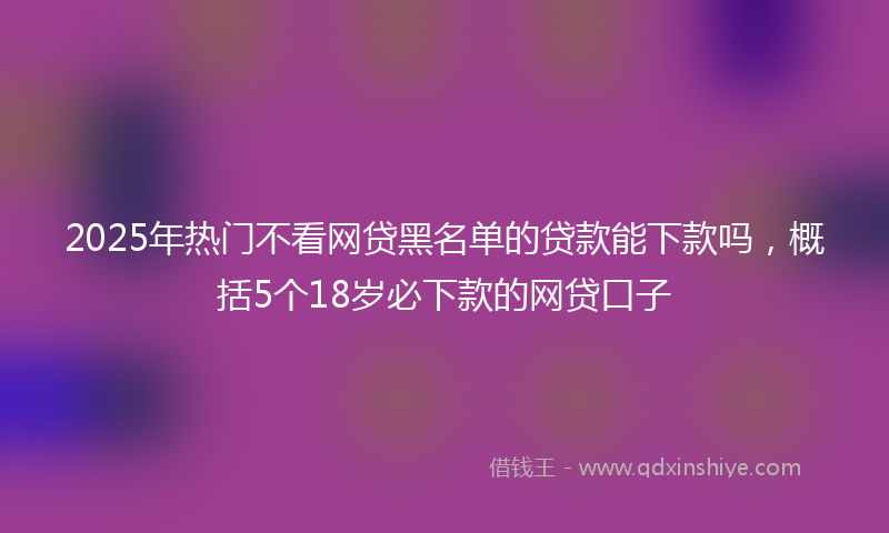 2025年热门不看网贷黑名单的贷款能下款吗，概括5个18岁必下款的网贷口子