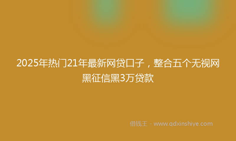 2025年热门21年最新网贷口子，整合五个无视网黑征信黑3万贷款