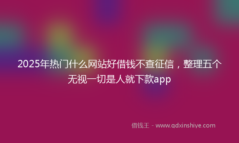 2025年热门什么网站好借钱不查征信，整理五个无视一切是人就下款app