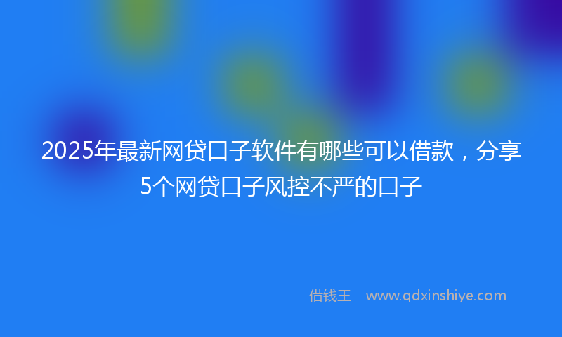 2025年最新网贷口子软件有哪些可以借款，分享5个网贷口子风控不严的口子
