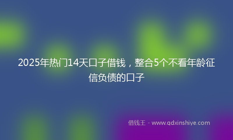 2025年热门14天口子借钱，整合5个不看年龄征信负债的口子