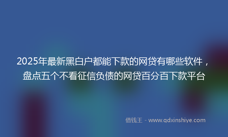 2025年最新黑白户都能下款的网贷有哪些软件，盘点五个不看征信负债的网贷百分百下款平台