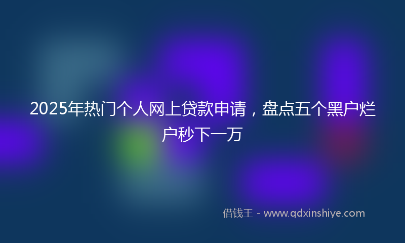 2025年热门个人网上贷款申请，盘点五个黑户烂户秒下一万