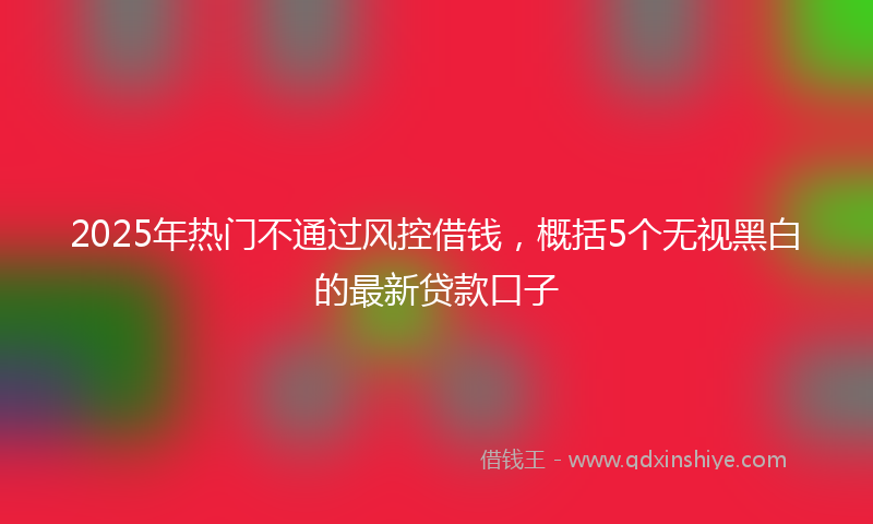 2025年热门不通过风控借钱，概括5个无视黑白的最新贷款口子