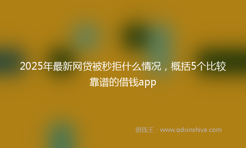 2025年最新网贷被秒拒什么情况，概括5个比较靠谱的借钱app