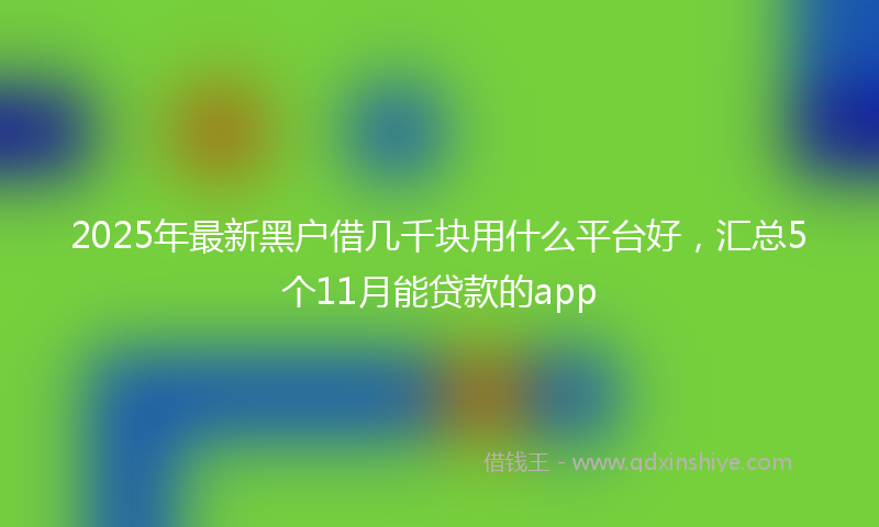 2025年最新黑户借几千块用什么平台好，汇总5个11月能贷款的app