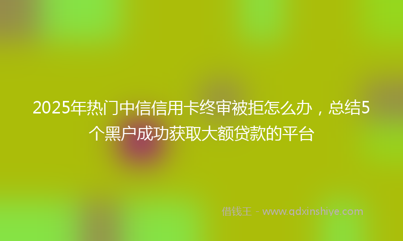 2025年热门中信信用卡终审被拒怎么办，总结5个黑户成功获取大额贷款的平台