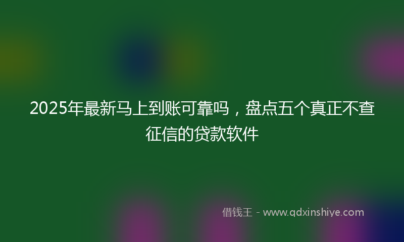 2025年最新马上到账可靠吗,盘点五个真正不查征信的贷款软件