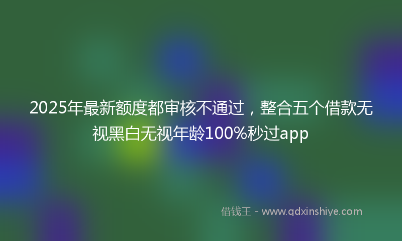 2025年最新额度都审核不通过，整合五个借款无视黑白无视年龄100%秒过app