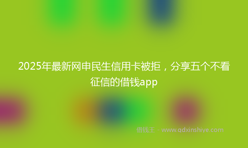 2025年最新网申民生信用卡被拒，分享五个不看征信的借钱app
