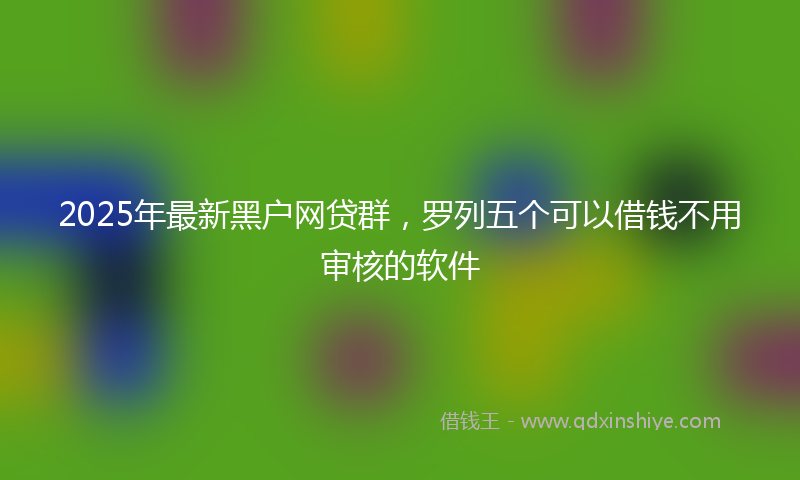 2025年最新黑户网贷群，罗列五个可以借钱不用审核的软件