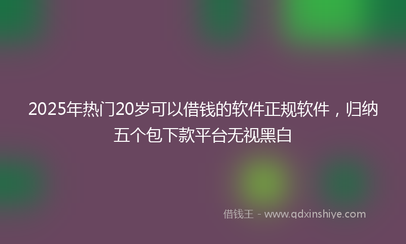 2025年热门20岁可以借钱的软件正规软件，归纳五个包下款平台无视黑白