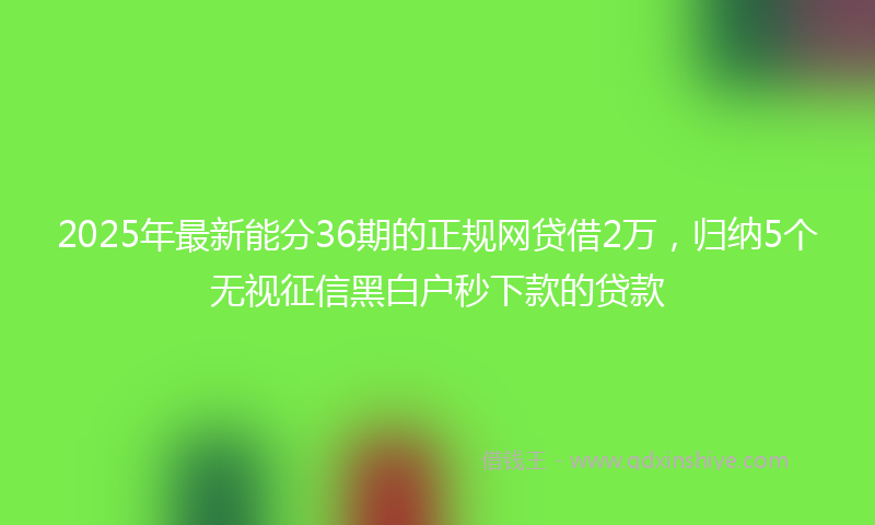 2025年最新能分36期的正规网贷借2万，归纳5个无视征信黑白户秒下款的贷款