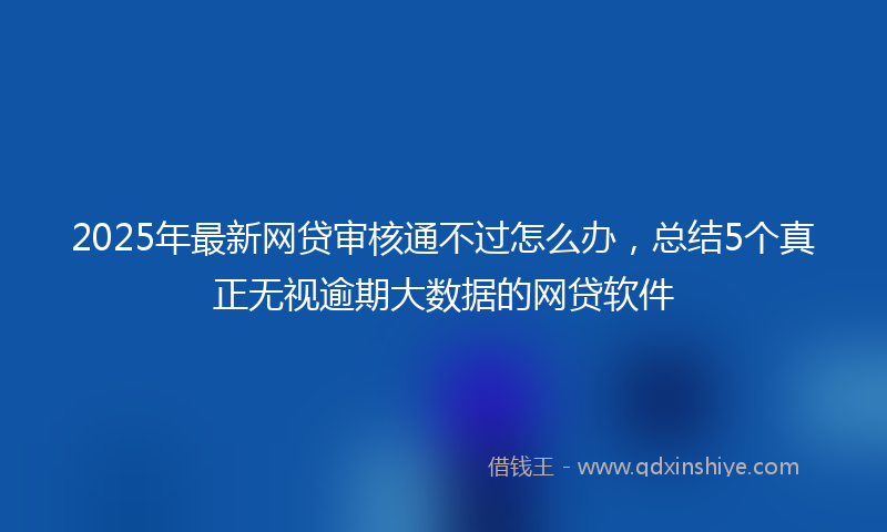 2025年最新网贷审核通不过怎么办，总结5个真正无视逾期大数据的网贷软件