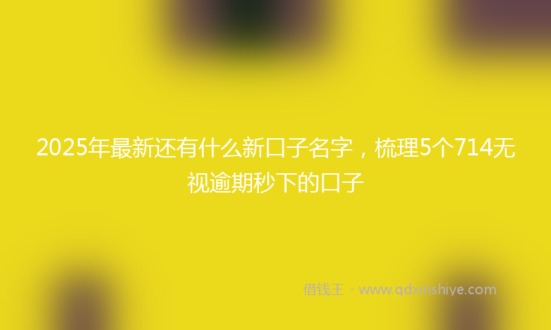 2025年最新还有什么新口子名字，梳理5个714无视逾期秒下的口子