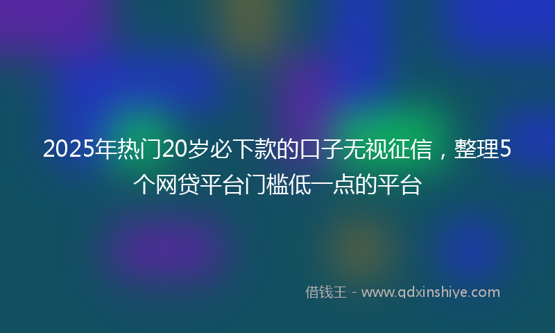 2025年热门20岁必下款的口子无视征信，整理5个网贷平台门槛低一点的平台