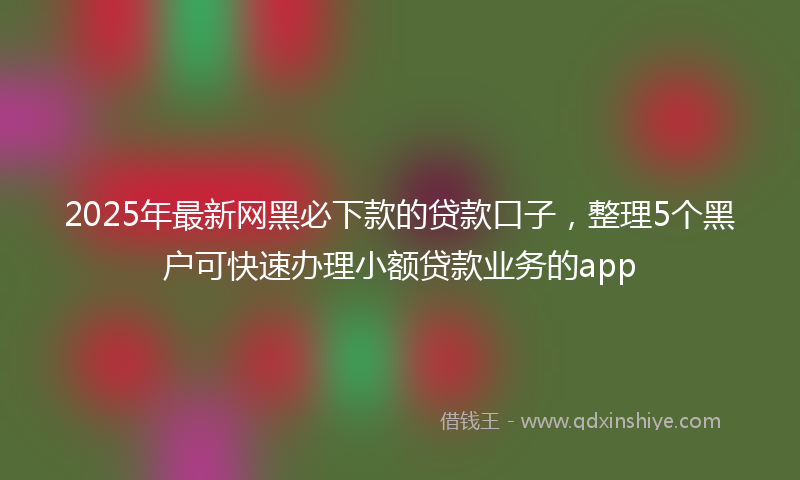 2025年最新网黑必下款的贷款口子，整理5个黑户可快速办理小额贷款业务的app