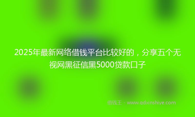 2025年最新网络借钱平台比较好的，分享五个无视网黑征信黑5000贷款口子