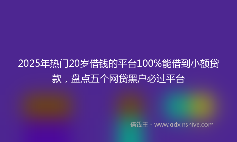 2025年热门20岁借钱的平台100%能借到小额贷款，盘点五个网贷黑户必过平台