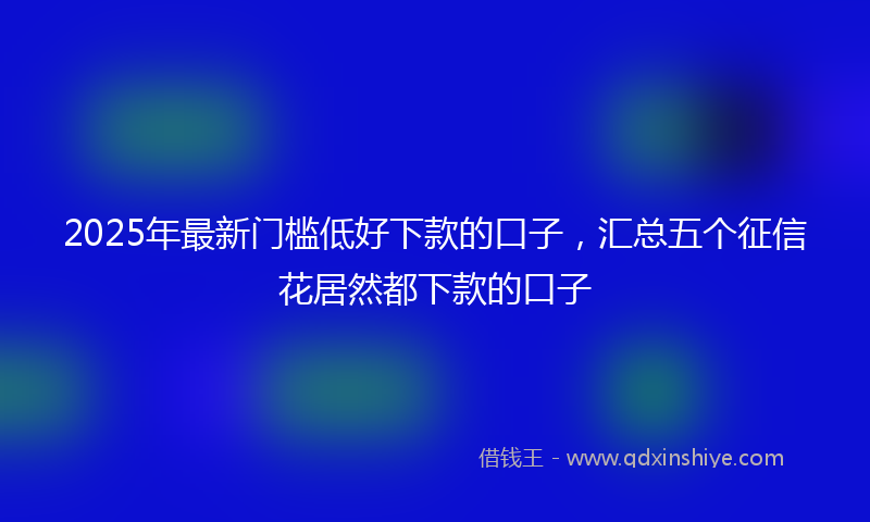 2025年最新门槛低好下款的口子，汇总五个征信花居然都下款的口子