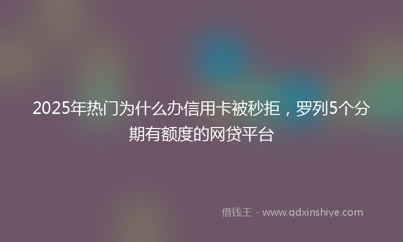 2025年热门为什么办信用卡被秒拒，罗列5个分期有额度的网贷平台