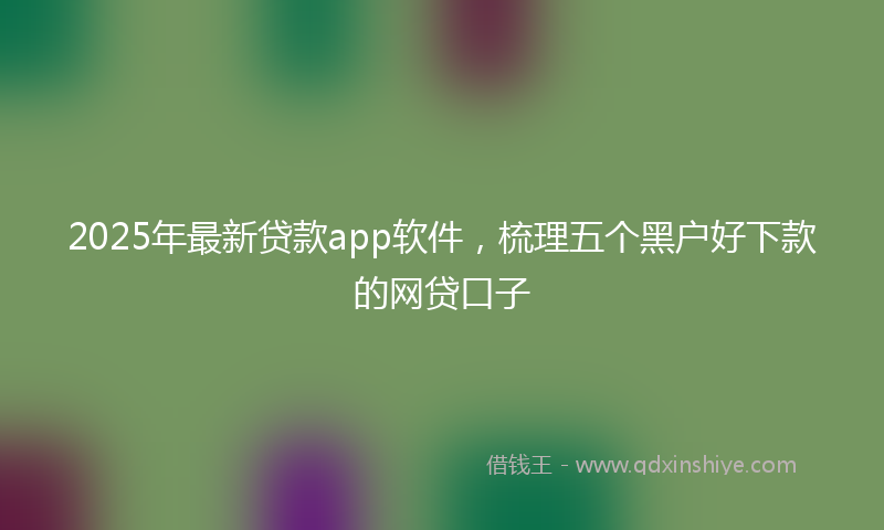 2025年最新贷款app软件，梳理五个黑户好下款的网贷口子