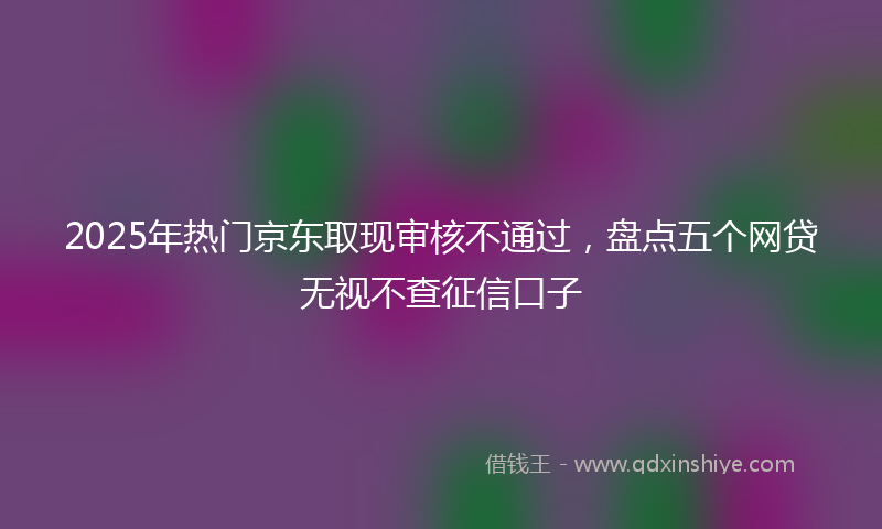 2025年热门京东取现审核不通过，盘点五个网贷无视不查征信口子