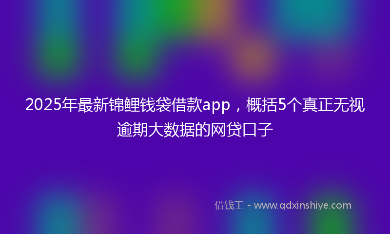2025年最新锦鲤钱袋借款app，概括5个真正无视逾期大数据的网贷口子