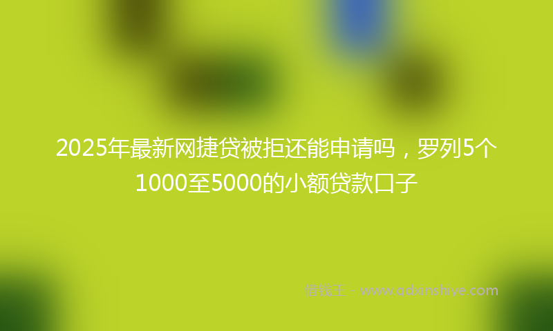 2025年最新网捷贷被拒还能申请吗，罗列5个1000至5000的小额贷款口子
