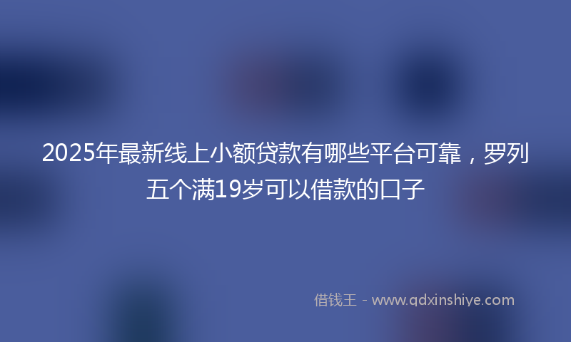 2025年最新线上小额贷款有哪些平台可靠，罗列五个满19岁可以借款的口子