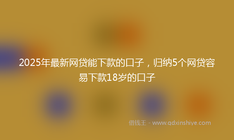 2025年最新网贷能下款的口子，归纳5个网贷容易下款18岁的口子