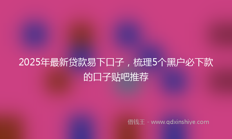 2025年最新贷款易下口子，梳理5个黑户必下款的口子贴吧推荐