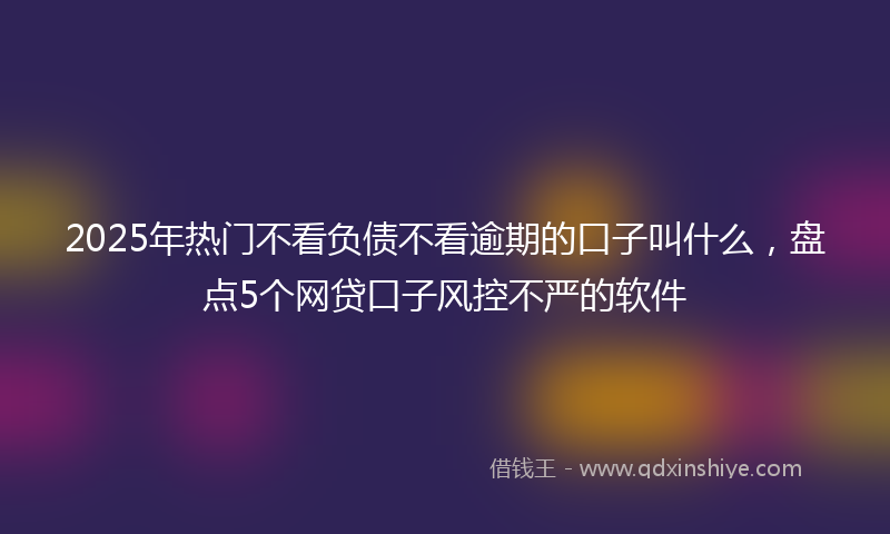 2025年热门不看负债不看逾期的口子叫什么，盘点5个网贷口子风控不严的软件