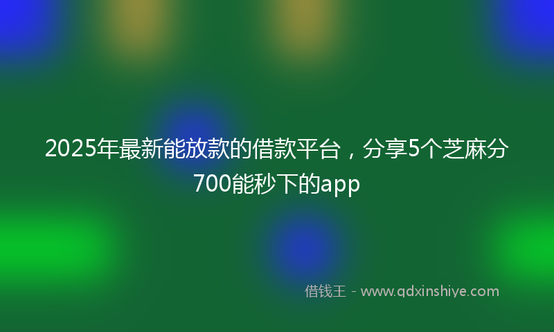 2025年最新能放款的借款平台，分享5个芝麻分700能秒下的app