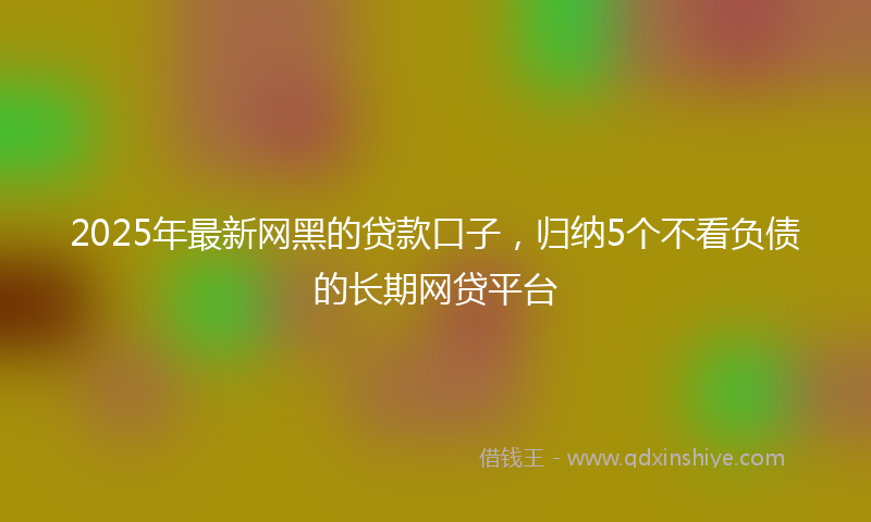 2025年最新网黑的贷款口子，归纳5个不看负债的长期网贷平台