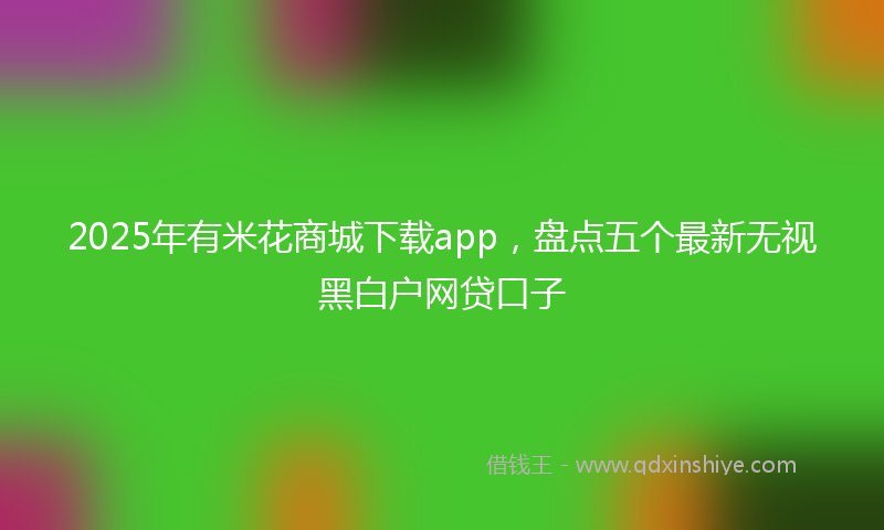 2025年有米花商城下载app，盘点五个最新无视黑白户网贷口子