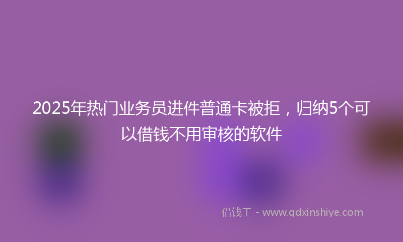 2025年热门业务员进件普通卡被拒，归纳5个可以借钱不用审核的软件