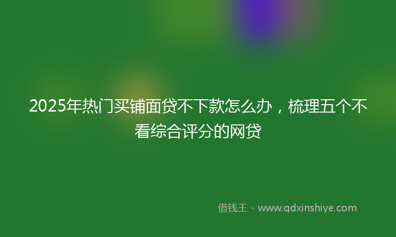 2025年热门买铺面贷不下款怎么办，梳理五个不看综合评分的网贷