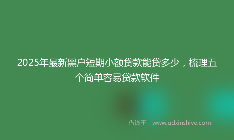 2025年最新黑户短期小额贷款能贷多少，梳理五个简单容易贷款软件