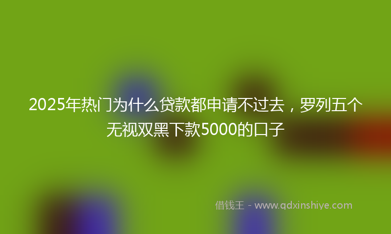 2025年热门为什么贷款都申请不过去，罗列五个无视双黑下款5000的口子