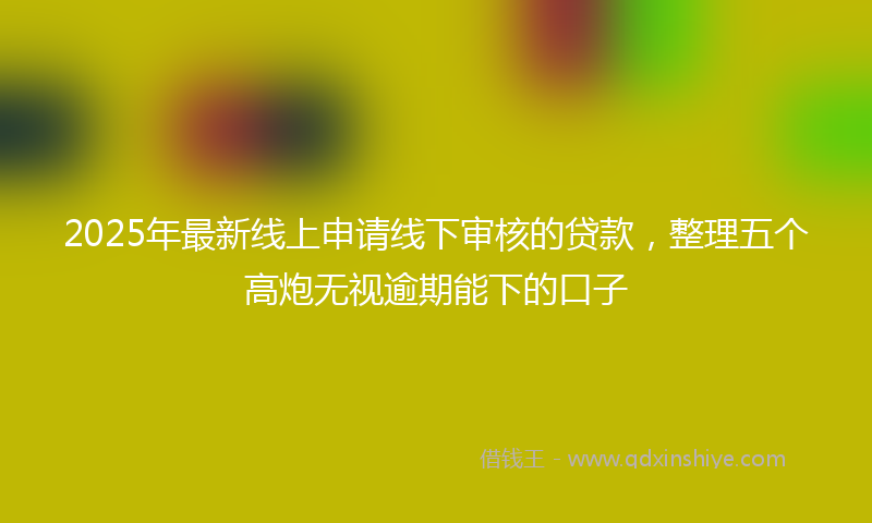 2025年最新线上申请线下审核的贷款，整理五个高炮无视逾期能下的口子