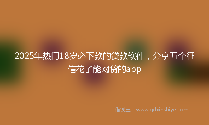 2025年热门18岁必下款的贷款软件，分享五个征信花了能网贷的app