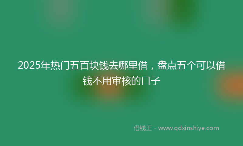 2025年热门五百块钱去哪里借，盘点五个可以借钱不用审核的口子